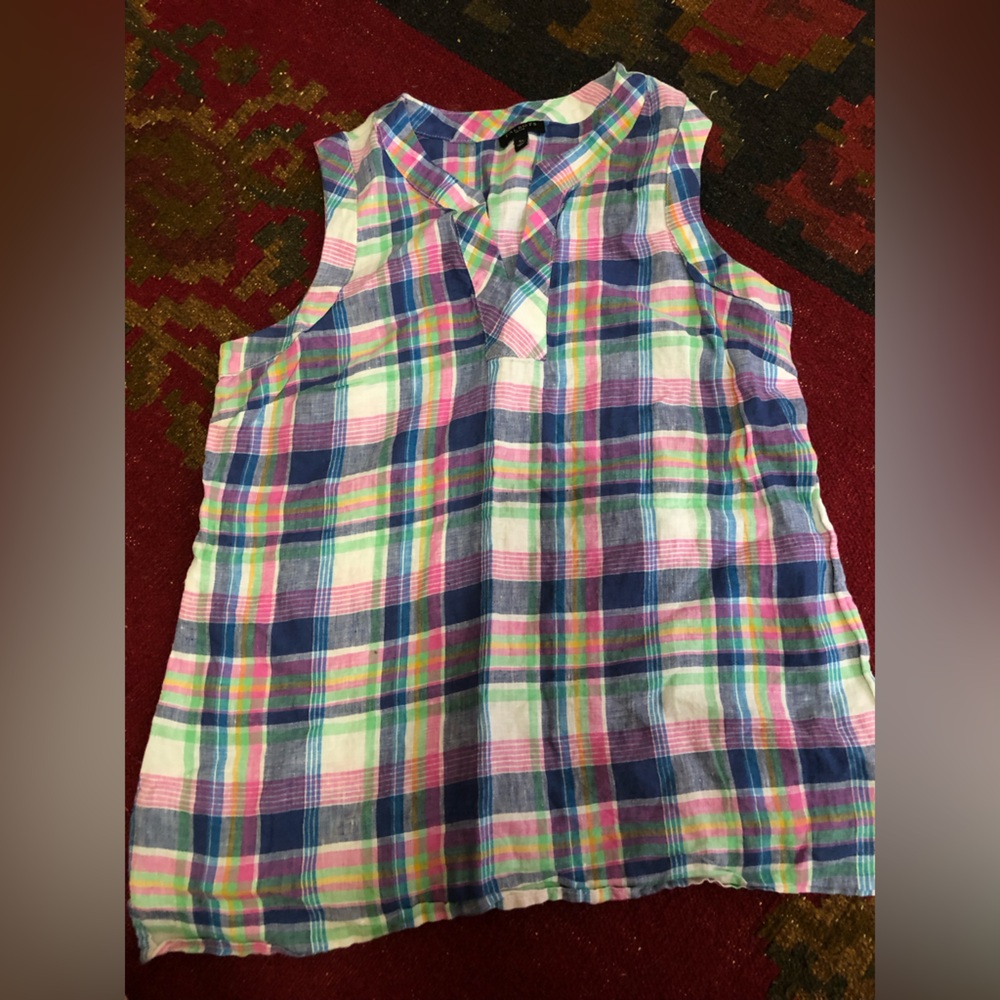Talbots  100% Linen Button Down Shirt Top s